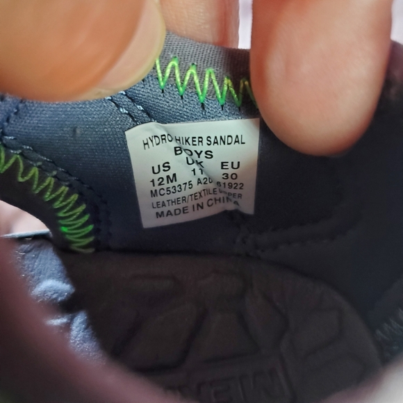 Merrell Hydro Sport Hiker Waterproof Sandals Blue Green Youth Kids Boys Size 12M - Picture 6 of 7